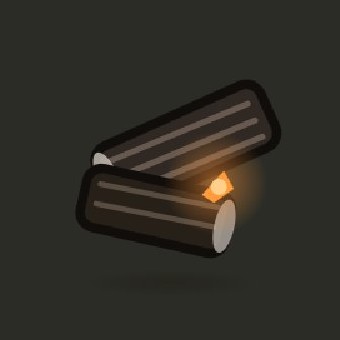 Charcoal burned from logs
