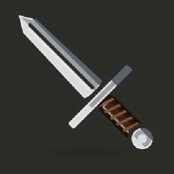 The steel longsword's silver blade and leather-wrapped hilt
